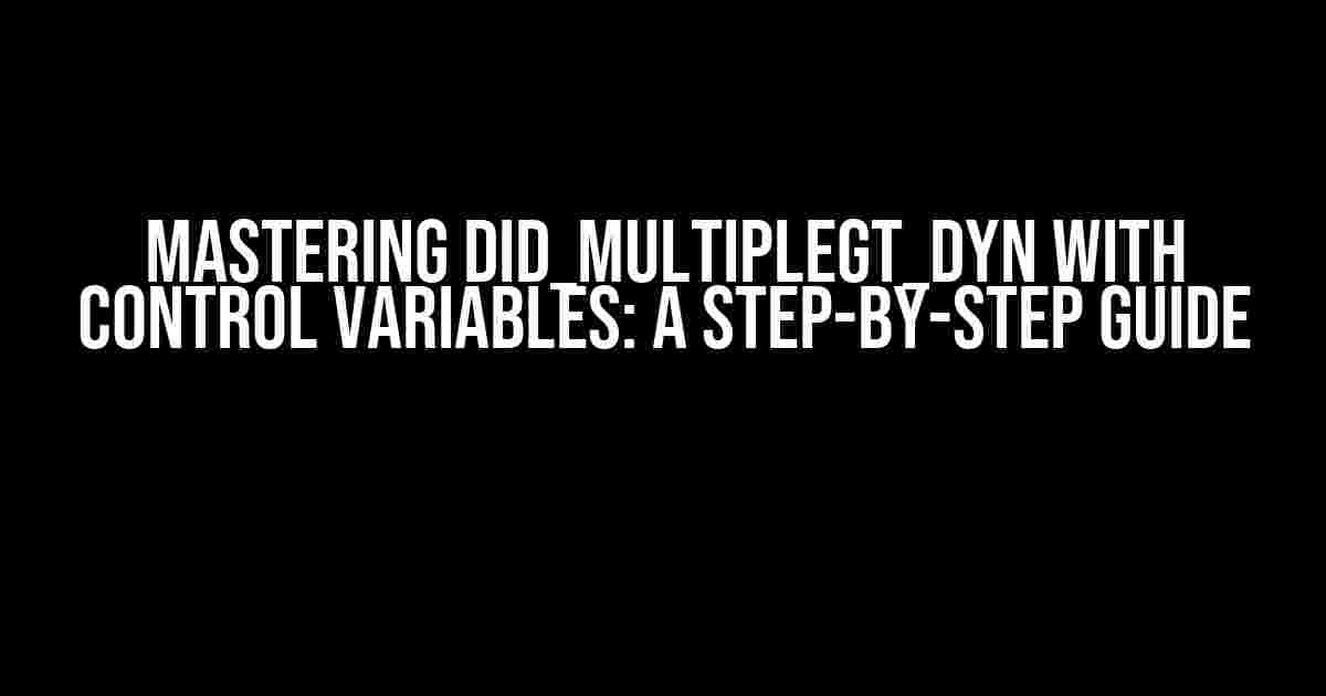 Mastering did_multiplegt_dyn with Control Variables: A Step-by-Step Guide